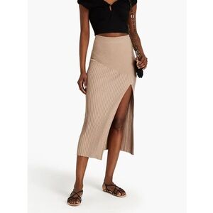 NICHOLAS Amelia Ribbed-Knit Midi Skirt